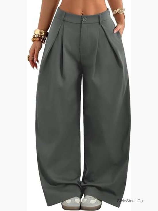 Pants - Parachute Pants Baggy Wide Leg Sweatpants with Pockets Y2K Streetwear Zipper